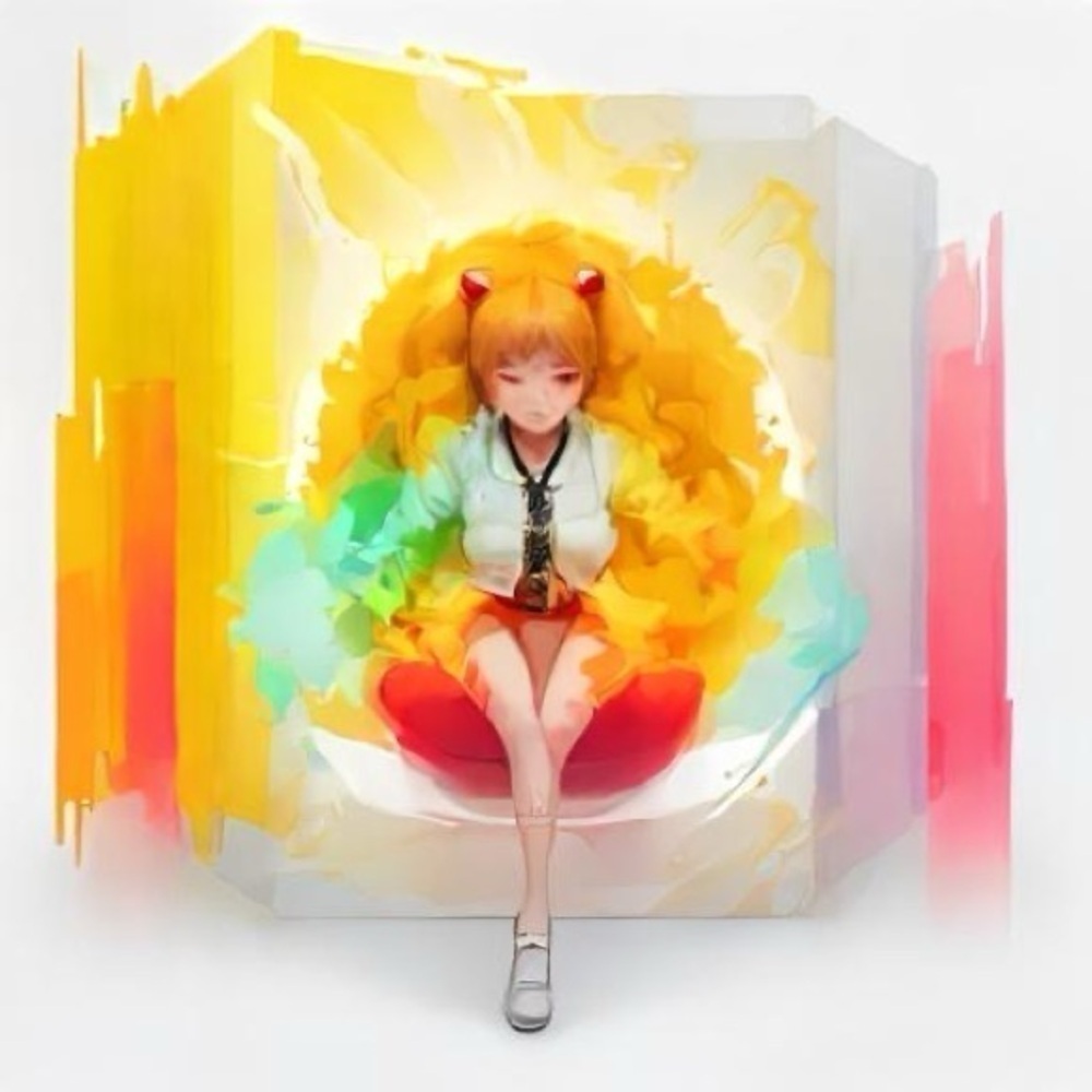 HANDCRAFTED Digital art anime NWT by me print and lamination over print
